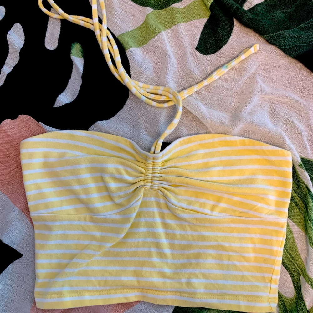 Forever 21 Striped Cropped Tube Top Size Small